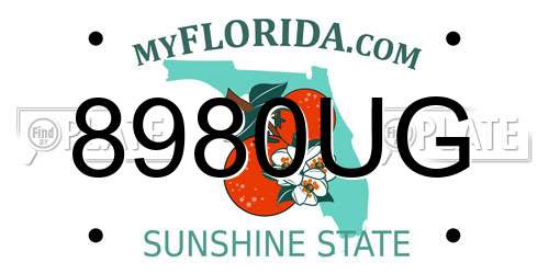 8980UG Florida License Plate