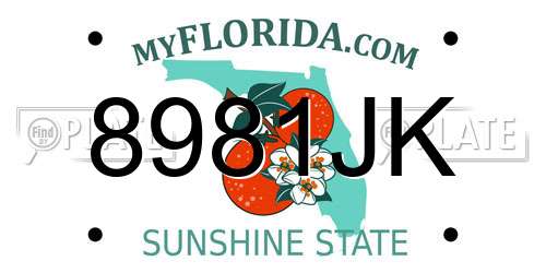 8981JK Florida License Plate