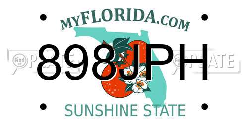 898JPH Florida License Plate