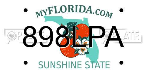 898LPA Florida License Plate