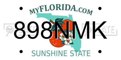 898NMK Florida License Plate