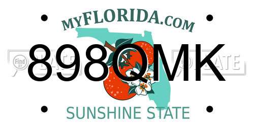 898QMK Florida License Plate