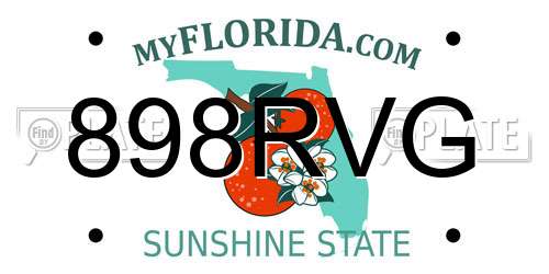 898RVG Florida License Plate