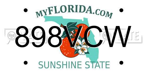 898VCW Florida License Plate