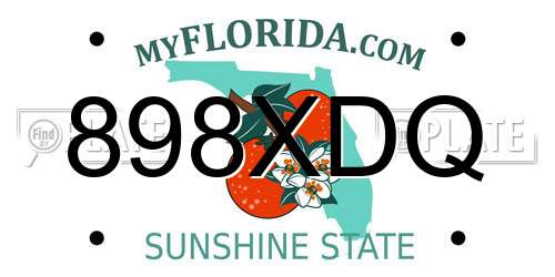 898XDQ Florida License Plate