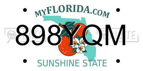 898YQM Florida License Plate