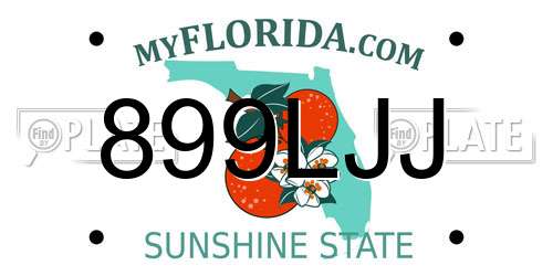 899LJJ Florida License Plate