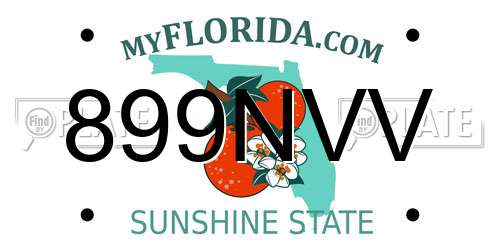 899NVV Florida License Plate