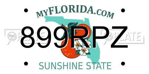 899RPZ Florida License Plate
