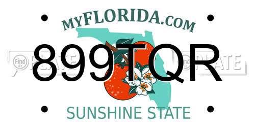 899TQR Florida License Plate