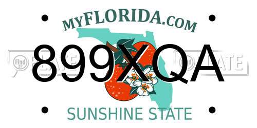 899XQA Florida License Plate