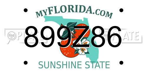 899Z86 Florida License Plate
