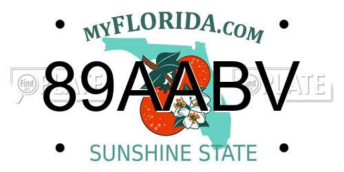 89AABV Florida License Plate
