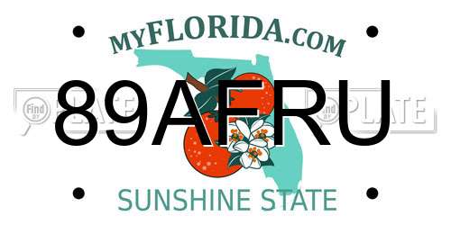 89AFRU Florida License Plate