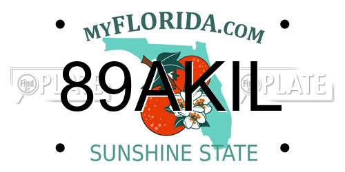 89AKIL Florida License Plate