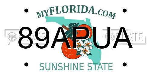 89APUA Florida License Plate