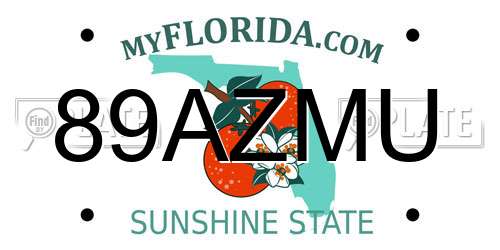 89AZMU Florida License Plate