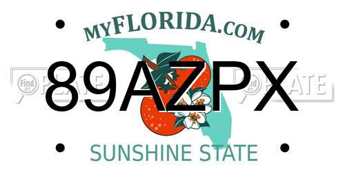 89AZPX Florida License Plate