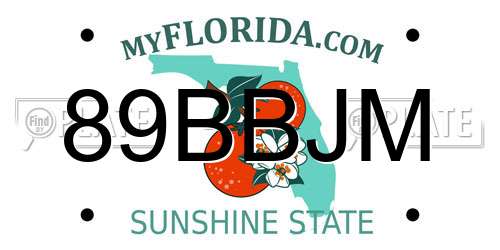 89BBJM Florida License Plate