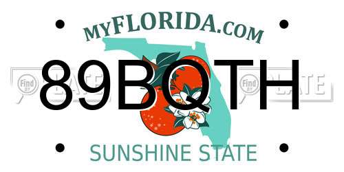 89BQTH Florida License Plate