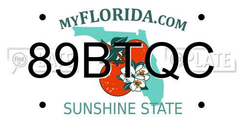 89BTQC Florida License Plate