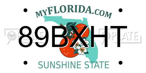 89BXHT Florida License Plate