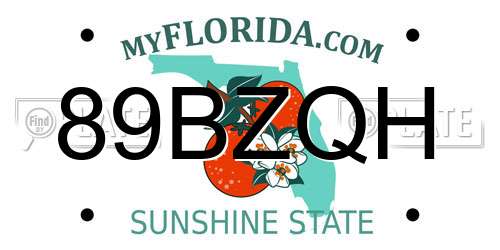 89BZQH Florida License Plate