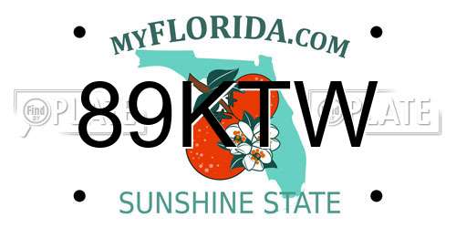89KTW Florida License Plate