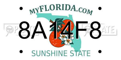 8A14F8 Florida License Plate