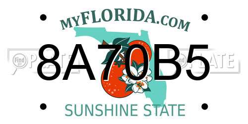 8A70B5 Florida License Plate