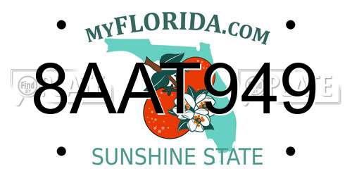 8AAT949 Florida License Plate