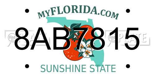 8AB7815 Florida License Plate