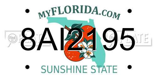 8AI2195 Florida License Plate