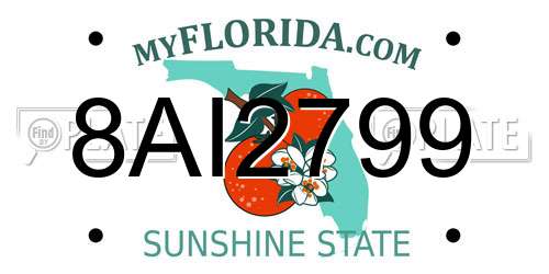 8AI2799 Florida License Plate