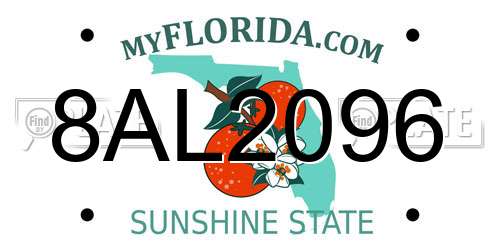 8AL2096 Florida License Plate