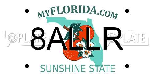 8ALLR Florida License Plate