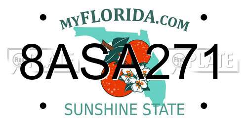 8ASA271 Florida License Plate