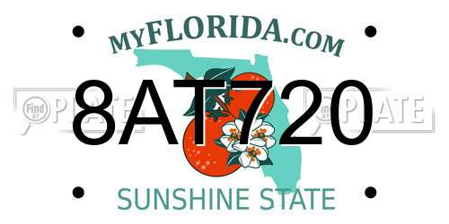 8AT720 Florida License Plate