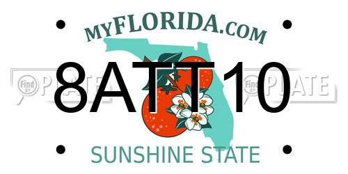 8ATT10 Florida License Plate