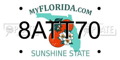8ATT70 Florida License Plate