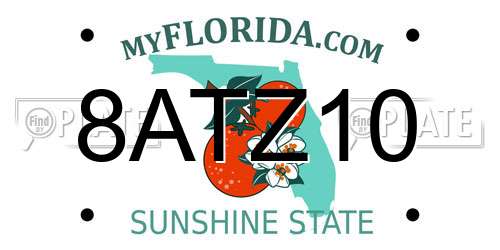 8ATZ10 Florida License Plate