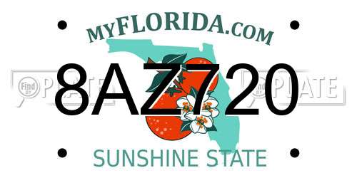 8AZ720 Florida License Plate
