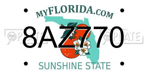 8AZ770 Florida License Plate