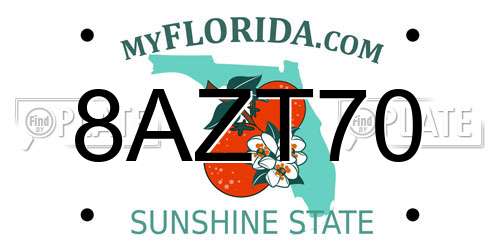 8AZT70 Florida License Plate