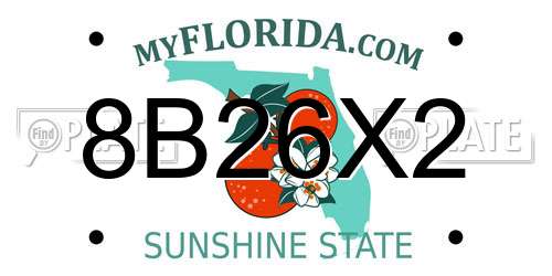 8B26X2 Florida License Plate