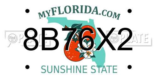 8B76X2 Florida License Plate
