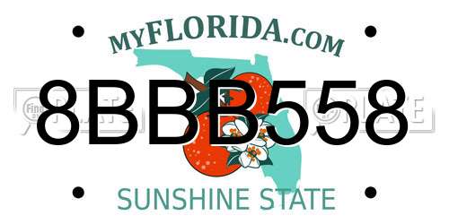 8BBB558 Florida License Plate