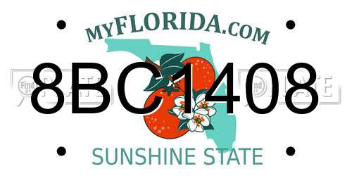 8BC1408 Florida License Plate