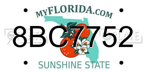 8BC7752 Florida License Plate