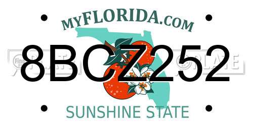8BCZ252 Florida License Plate